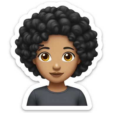 lightskin curly head and short black hair girl sticker