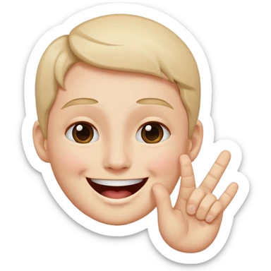 Laughing face making an L shape with its fingers on its forehead sticker