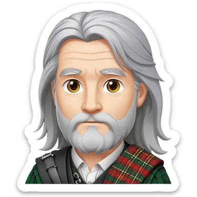 Long gray hair male in a kilt sticker