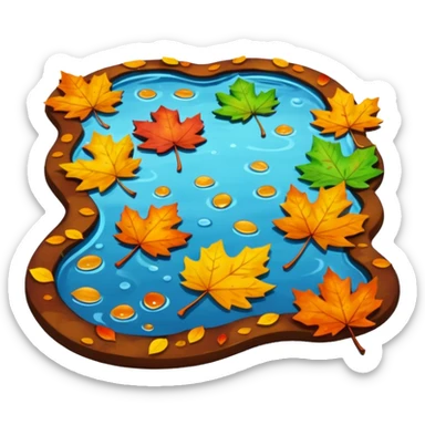 autumn puddle sticker
