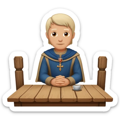medieval white man seated by a table sticker
