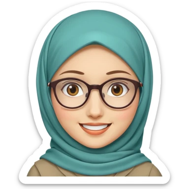 Full picture of hijabi educated girl sticker