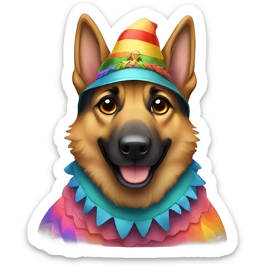 german shepherd dog wearing costume  sticker