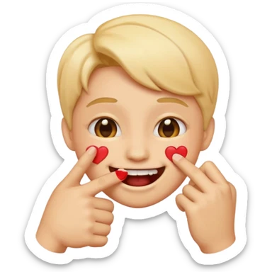 Emoji enamorado mordiéndose el dedo sticker