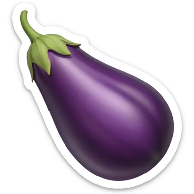 make an emoji of a single egg plant with the bottom removed off sticker