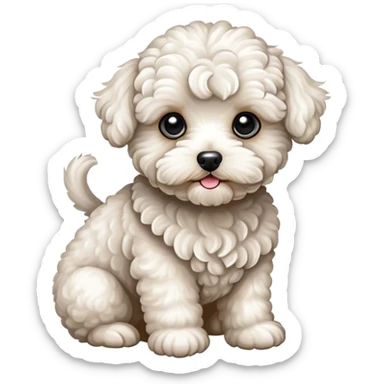 White curly maltipoo sticker