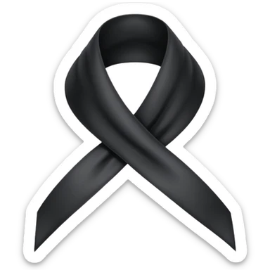 One Black ribbon for dead people honoring sticker