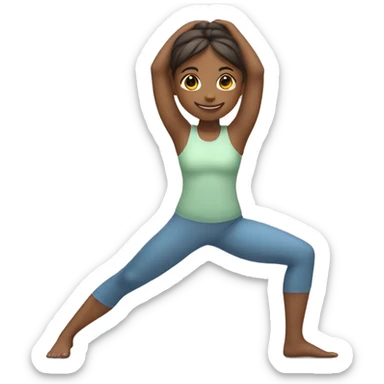 smiling girl in yoga outfit Virabhadrasana sticker