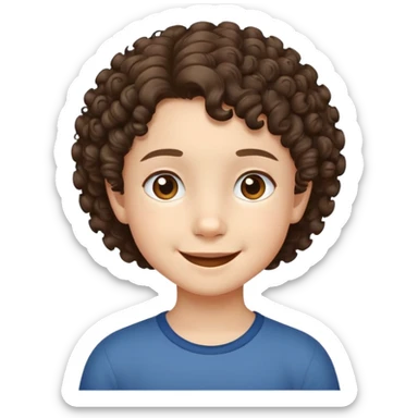 "- Nam
- 10 tuổi
- Da trắng
- Tóc ngắn, xoăn xù
- Cười tươi
" sticker