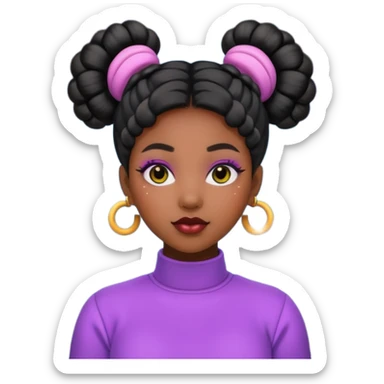 Black woman with Space buns sticker