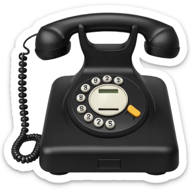Black office landline phone sticker