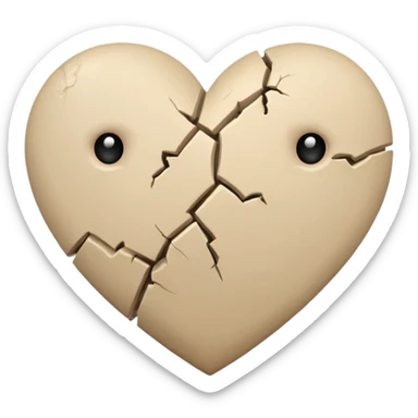 Pale beige broken heart sticker