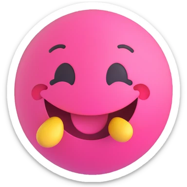 3D smiley emoji, round shape, pink color, with text 'szívküldi', blowing a kiss face sticker