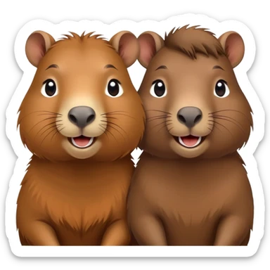 2 capybara girl friends  sticker