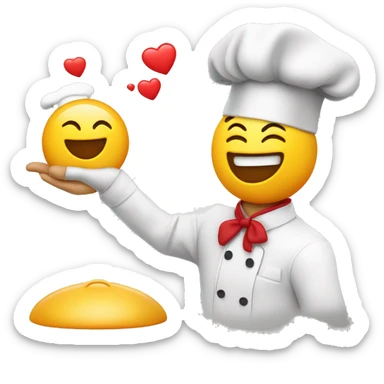emoji blowing kiss with a chef’s hat  sticker