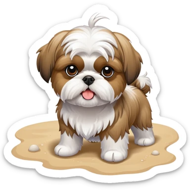 Shitzu on the beach  sticker