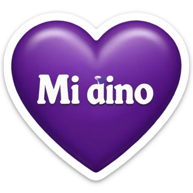 Dark purple heart with the spanish words mi Dueño in the center sticker