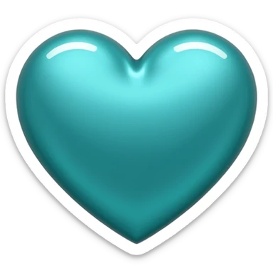heart with a metallic teal finish sticker