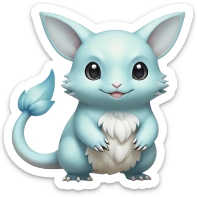 White soft natural realistic romantic vintage antique divine beautiful elegant pretty precious cute young youthful  Fakémon-Pokémon-hybrid-creature sticker