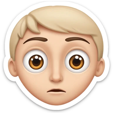 wide open curious eyes with raised eyebrows sticker