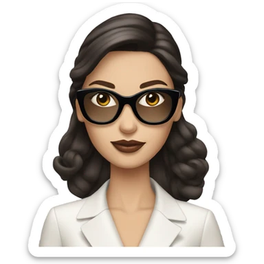 Brunette lady wearing dior sticker