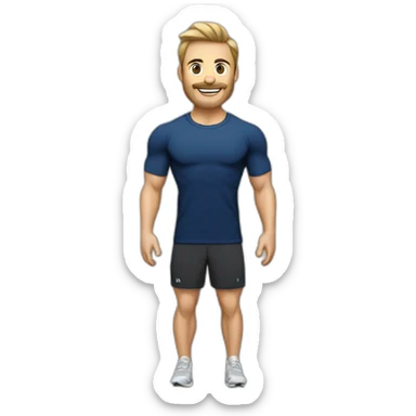 Fitnesstrainer von der Firma „DKKA“ mit dunkelblauem shirt sticker