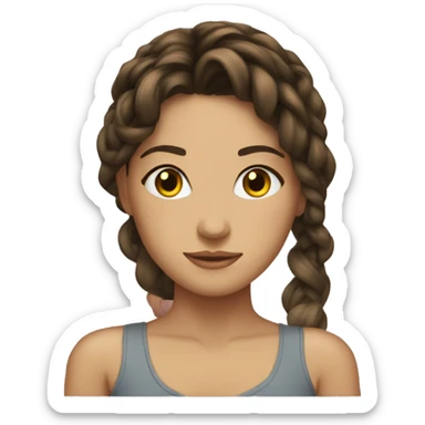 Brunette girl on twine sticker