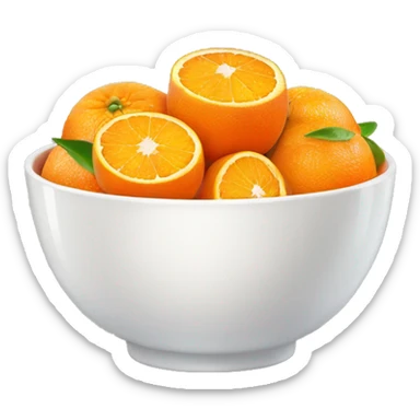 pretty white bowl of oranges sticker