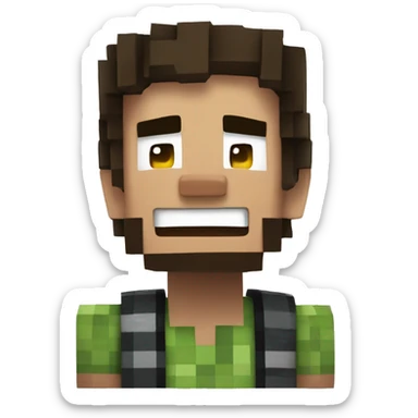 minecraft peeter10 skin laughing hard sticker