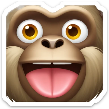 monkey sticking tounge out sticker