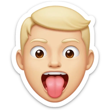 Tongue out flipping off  sticker