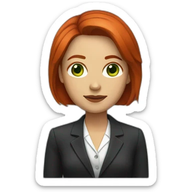 Lawyer woman with a bob red hair and green eyes sticker