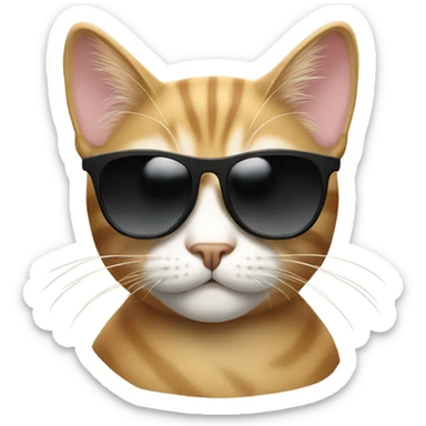 Cat with sunglasses sticker