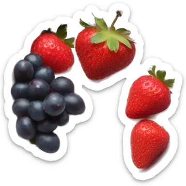 Light pink fruit yogurt bowl with strawberries and grapes sticker