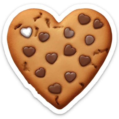 Heart shaped brown cookie sticker