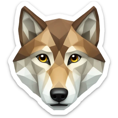 geometric wolf sticker