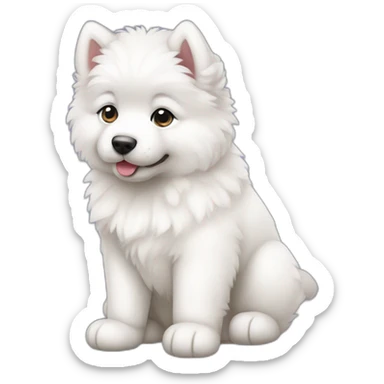 samoyed sit puppy full body sticker