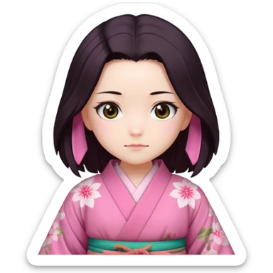 nezuko but bad and cute from demon slayer sticker