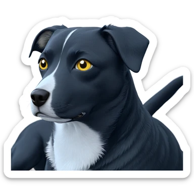 yellow eyed dog in focus sticker