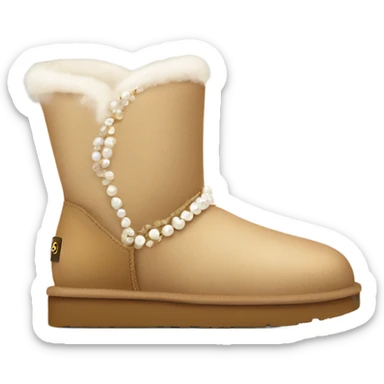 Ugg boots with pearls on them  sticker