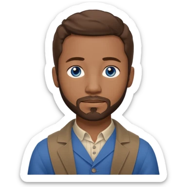  Edwin Epps from 12 Years of Slave with blue eyes, brown hair and short beard, light brown outfit sticker