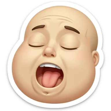 yawning sleepy character sticker