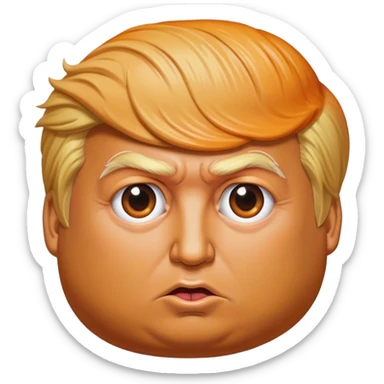 orange turd with Donald Trump’s hair and face on it sticker