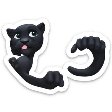 A black panther holding the number 0 in its paws sticker