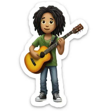 body Bob marley kid with guitar sticker