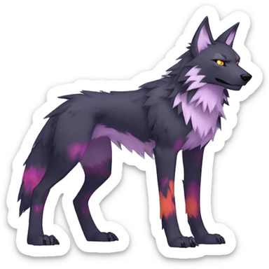 Edgy Colorful Digimon-Fakemon-Wolf with edgy markings full body sticker