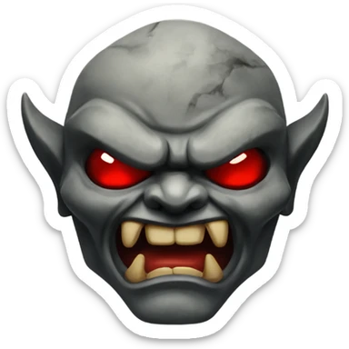 Oni with a lustrous power red eyes strong overlay stone sticker