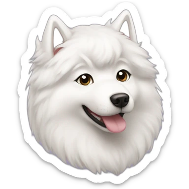 Samoyed dog girl sticker