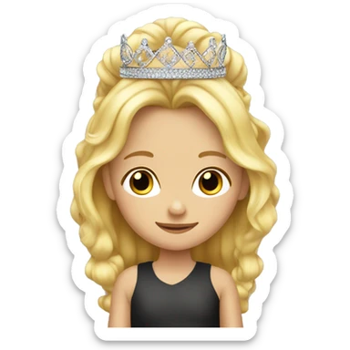 Blonde child tiara sticker