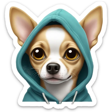 Chihuahua wears hoodie  sticker